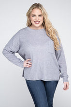 Load image into Gallery viewer, ZENANA Plus Ribbed Brushed Melange Hacci Sweater