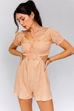 LE LIS OFF SHOULDER CUTOUT ROMPER