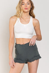 POL Smoked Ruffle Shorts