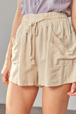 Mustard Seed SHIRRED WIDE WAISTBAND SHORTS