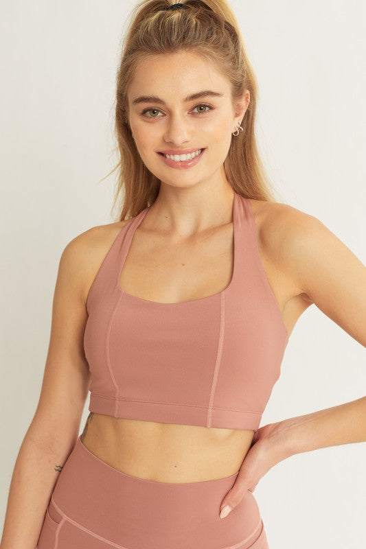 Love Tree Crop Halter Back Detail Top