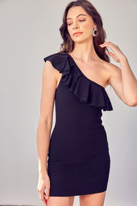 Do + Be Collection ONE SHOULDER RUFFLE DRESS