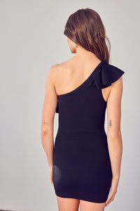 Do + Be Collection ONE SHOULDER RUFFLE DRESS