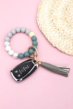 Load image into Gallery viewer, Aili&#39;s Corner Silicone Color Block Key Ring Bracelet