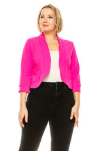 Load image into Gallery viewer, Moa Collection Plus size, solid, waist length blazer cardigan