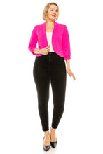 Load image into Gallery viewer, Moa Collection Plus size, solid, waist length blazer cardigan