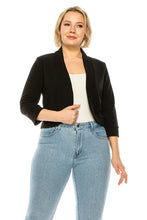 Load image into Gallery viewer, Moa Collection Plus size, solid, waist length blazer cardigan