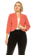 Load image into Gallery viewer, Moa Collection Plus size, solid, waist length blazer cardigan