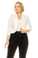 Load image into Gallery viewer, Moa Collection Plus size, solid, waist length blazer cardigan