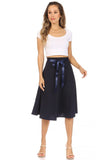 Moa Collection Solid, A-line, knee length skirt