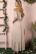 Load image into Gallery viewer, Ninexis Off the Shoulder Flowy Maxi Dress