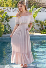 Load image into Gallery viewer, Ninexis Off the Shoulder Flowy Maxi Dress