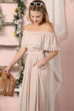 Load image into Gallery viewer, Ninexis Off the Shoulder Flowy Maxi Dress
