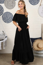 Load image into Gallery viewer, Ninexis Off the Shoulder Flowy Maxi Dress