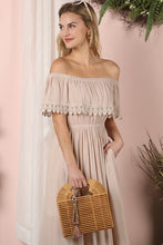 Load image into Gallery viewer, Ninexis Off the Shoulder Flowy Maxi Dress