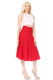 Moa Collection Paneled, A-line midi skirt with banded waist.