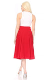 Moa Collection Paneled, A-line midi skirt with banded waist.