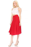 Moa Collection Paneled, A-line midi skirt with banded waist.