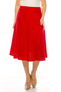 Moa Collection Plus size, paneled, A-line midi skirt