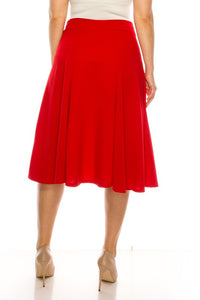 Moa Collection Plus size, paneled, A-line midi skirt