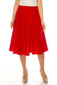 Moa Collection Plus size, paneled, A-line midi skirt