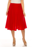 Moa Collection Plus size, paneled, A-line midi skirt