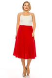 Moa Collection Plus size, paneled, A-line midi skirt