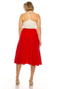 Moa Collection Plus size, paneled, A-line midi skirt