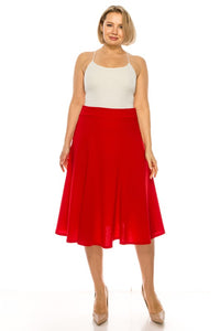 Moa Collection Plus size, paneled, A-line midi skirt