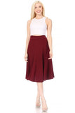 Moa Collection Paneled, A-line midi skirt with banded waist.