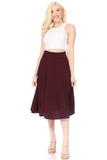 Moa Collection Paneled, A-line midi skirt with banded waist.