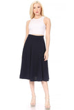 Moa Collection Paneled, A-line midi skirt with banded waist.