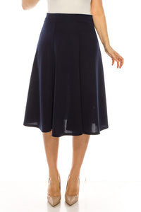 Moa Collection Plus size, paneled, A-line midi skirt