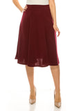 Moa Collection Plus size, paneled, A-line midi skirt