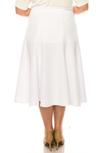 Moa Collection Plus size, paneled, A-line midi skirt