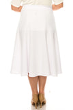 Moa Collection Plus size, paneled, A-line midi skirt