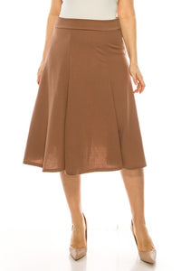 Moa Collection Plus size, paneled, A-line midi skirt