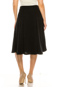 Moa Collection Plus size, paneled, A-line midi skirt