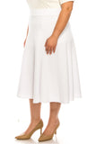 Moa Collection Plus size, paneled, A-line midi skirt