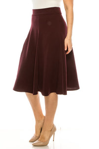 Moa Collection Plus size, paneled, A-line midi skirt