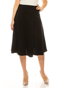 Moa Collection Plus size, paneled, A-line midi skirt