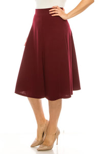 Moa Collection Plus size, paneled, A-line midi skirt