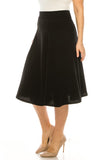 Moa Collection Plus size, paneled, A-line midi skirt