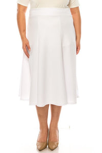 Moa Collection Plus size, paneled, A-line midi skirt