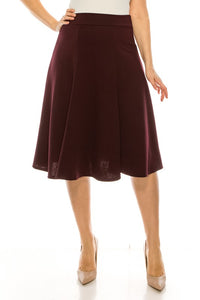 Moa Collection Plus size, paneled, A-line midi skirt