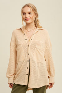 Listicle Soft Thermal Knit Shacket Top