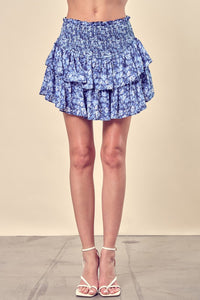 Mustard Seed DIZZY FLORAL PRINTED TIERED SKORTS