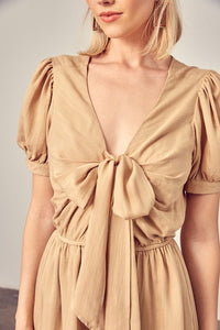 Mustard Seed DEEP V-NECK FRONT TIE ROMPER