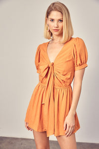 Mustard Seed DEEP V-NECK FRONT TIE ROMPER