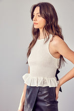 Load image into Gallery viewer, Do + Be Collection SMOCKED CRISS CROSS BACK TOP